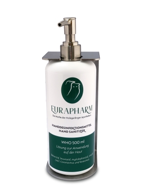 EURAPH.HANDDES.WANDHALT.EDELSTAHL + 500ML + PUMP